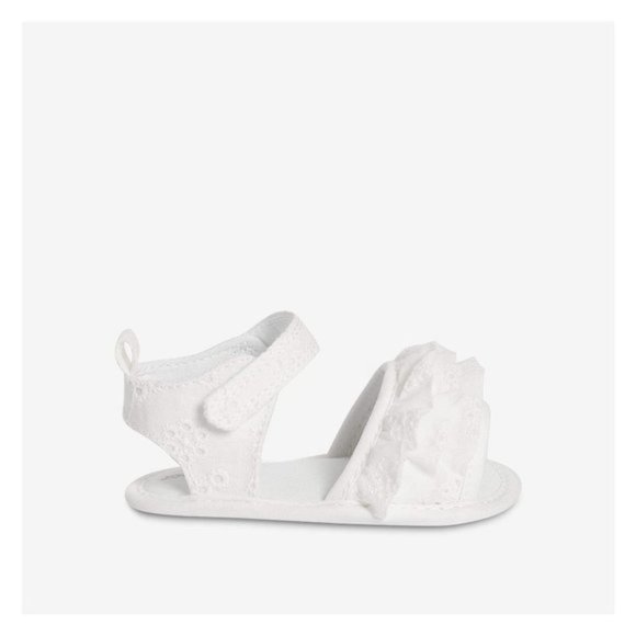 JOE FRESH Baby Girls' Ruffle Sandals in White - Size 1 NWT - Picture 2 of 9